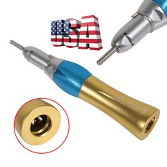 Dental Straight Nosecone Handpiece Low Speed 1:1 fit NSK E-type Motor Gold USA