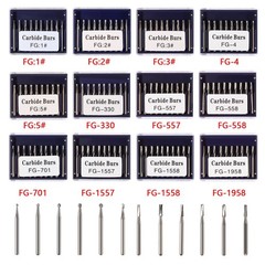 10-100Pcs Dental Tungsten Carbide FG Burs 19/21/25mm For High Speed Handpiece