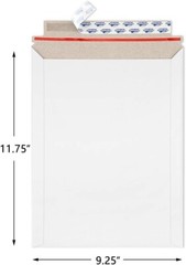 Valbox 9X11.5 Self Seal Photo Document Mailers 25 Pack Stay Flat White Cardboard