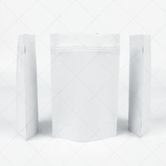 Assorted Size Matte Two Sided White Foil Mylar Stand Up Zip Lock Pouch Bag B02