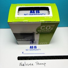 As Is No Warranty W/ Signature Line Rubber Stamp Blue Ink Self Inking Ideal 4913