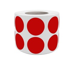 Royal Green Round Dots Stickers Label Rolls in 3/4 inch – Red 1050,