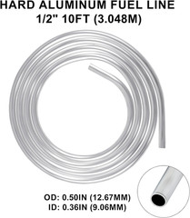 10Ft 1/2″ OD Aluminum Hard Fuel Line Hardline Tube Tubing Coil | Flexible, Easy