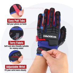 Synthetic Leather Heavy Duty Work Gloves with Waterproof Touchscreen – XL