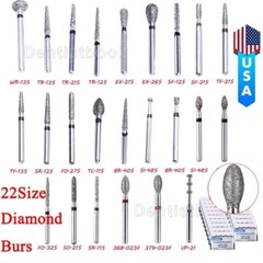 AZDENT Dental Diamond FG Burs High Speed Handpiece Bur Super Coarse Drill 20Size