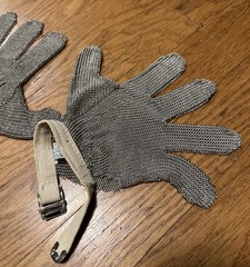Vintage Stainless Steel Whiting & Davis Safety Cut Proof Glove – Pair Of Gloves