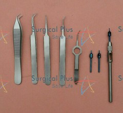 Hair Transplant Forcep & FUE Hair Punch KIt Set Of 9