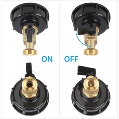 275-330 Gallon IBC Tote Tank Adapter 2″ Brass Coarse Thread Hose Faucet Valve