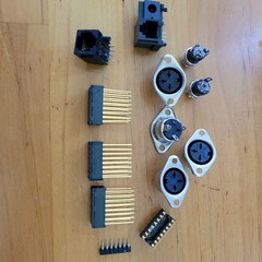 Vintage Electronics Connector Lot 3 Pin DIN RJ Modular Gold Headers 13 Pc