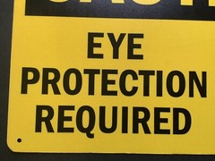 SmartSign Caution Eye Protection Required Sign Aluminum 10″ x 14″ Yellow Black