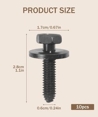 Bylikeho M6 1.0 X 25mm Hex Head Sems Bolts – Automotive Body Screw, Car Acces…
