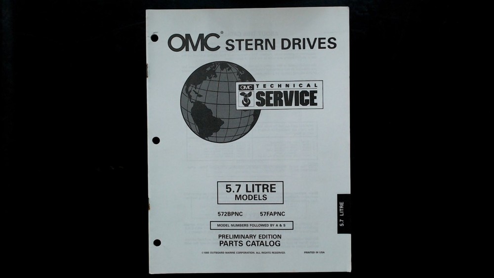 OMC 5.7 Litre Stern Drives Parts Catalog 572BPNC 57FAPNC 1995