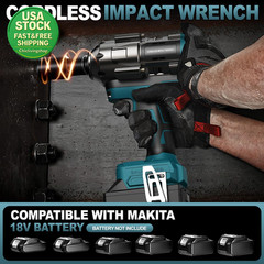 Cordless Impact Wrench Makita 18V 1 2 Brushless High Torque 900 Ft-Lbs 4-Speed