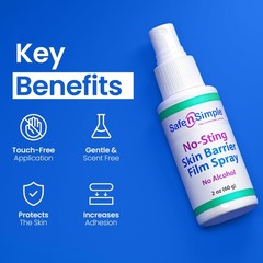Safe n Simple No Sting Barrier Film Spray 2 oz Skin Protectant Ostomy Care