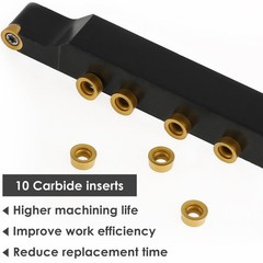 22 PCS 1/2 Inch 12mm Metal Lathe Tools Holder Boring Bar Wrench Carbide Inserts