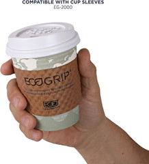 Compostable Disposable World Art 12Oz Large Coffee Cups, Case of 1000, Renewable
