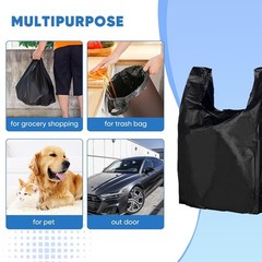 Black Plastic Grocery Bags, 100 Pack, 11.5’x 6.5″ x 21′, 22 Pound Capacity, H…