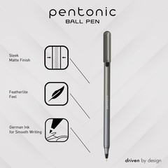 Pentonic Ballpoint Pens, 25 Count, 10 Assorted Ink Colors, 1.0 mm Medium Poin…