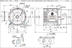 Techtop Electric Motor 7.5 HP 1800 Rpm 3-PH 230/460 Volt 213TC Frame