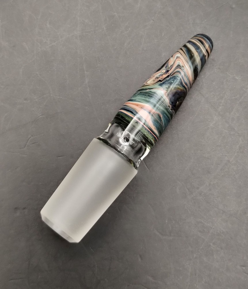 Multicolor Swirl 14mm Glass Male Ground Joint Stopper Cap