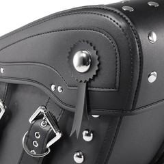 Motorcycle Saddlebags Studded Rivet 30L Water-Resistant PU Leather Quick-Release
