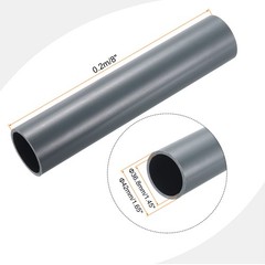 Rigid Round Pipe 36.8mm ID 42mm OD 8″ Length Light Grey High Impact
