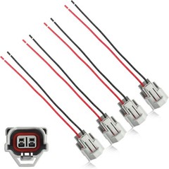 4PCS Fuel Injector Connectors with Pigtail Wiring Harness