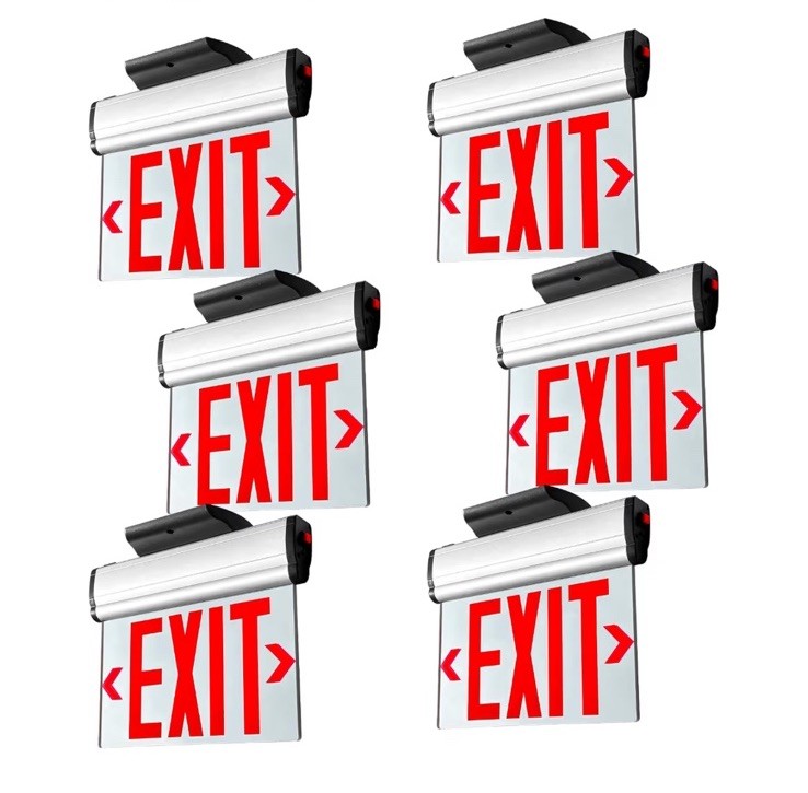 Red LED Exit Sign – Double-Sided, Hardwired, UL Listed for Business Use
