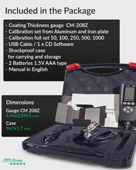 Coating Thickness Gauge CM-208Z – 0-3000Μm (0-120 Mils) Industrial Paint Thickne