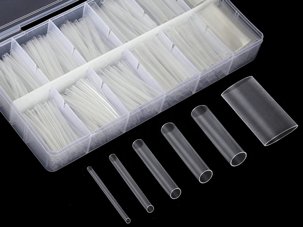 324 Pcs 6 Size Φ1.5/2.5/3/5/6/10Mm Clear Heat Shrink Tubing Cable Wrap Kit