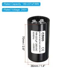 PATIKIL Motor Start Capacitor, 189-227uF/Mfd 250VAC 50/60Hz CD60 Run…