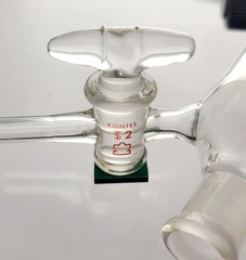 Kontes 60mL Fritted Addition Funnel, Medium Frit, 0-5mm Metering Valve, 14/20