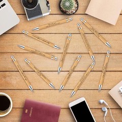 30 Pcs Inspirational Bamboo Pen Thank You Wood 1 Count (Pack of 30), Black