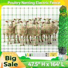 47.5″H x 164’L Electric Poultry Netting,Livestock Mesh Fence for Chickens, Ducks