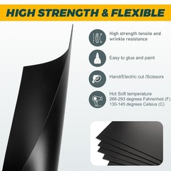 4 Pack Black Plastic Sheets 12x12x0.04 in Flexible High Tensile Plastic Sheet…