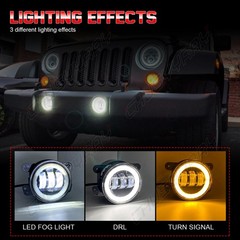 Round Fog Light with Jeep Grand Cherokee Fog Lights Front Bumper LED Fog Lamps