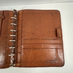 Franklin Covey Full Grain Italian Leather 7 Ring Binder Chestnut Brown Vintage