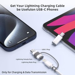 5 Pack USB C to Lightning Charge Adapter for iPhone 16 15, Lightning to USB C