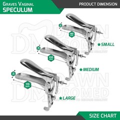 Graves Vaginal Speculum 3 Pcs Set OB/GYN Pelvic Exam Surgical Inst German Grade