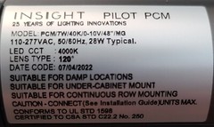 INSIGHT LIGHTING PCM PILOT-COVE LINEAR LED FIXTURE, 110-277V, 4000K, 28w, 48″