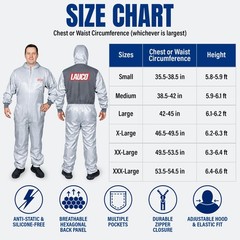 LAUCO Reusable Paint Spray Coverall with Hood, Anti-Static Silicone-Free