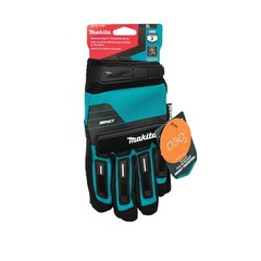 Makita 1-Pr/Size-XL Unisex T-04260 Advanced Impact Demolition Gloves, Teal/Black
