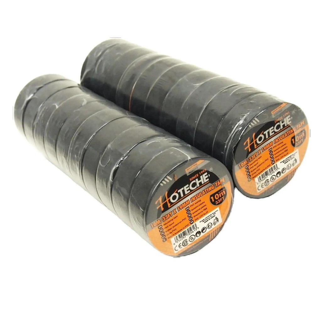 Lot of (20) Rolls 33 FT 3/4″ PVC Black Insulated Electrical Tape High Quality
