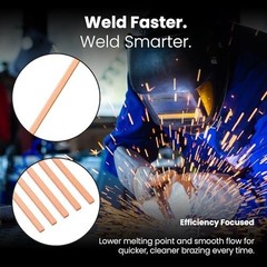 22 pcs Brazing Rods AWS BCuP-5 15% Silver Solder Phos Copper Brazing Alloy Flat