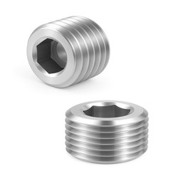 5 Pcs Silver Stainless Steel 3/8 NPT Male Pipe Plug Fittings