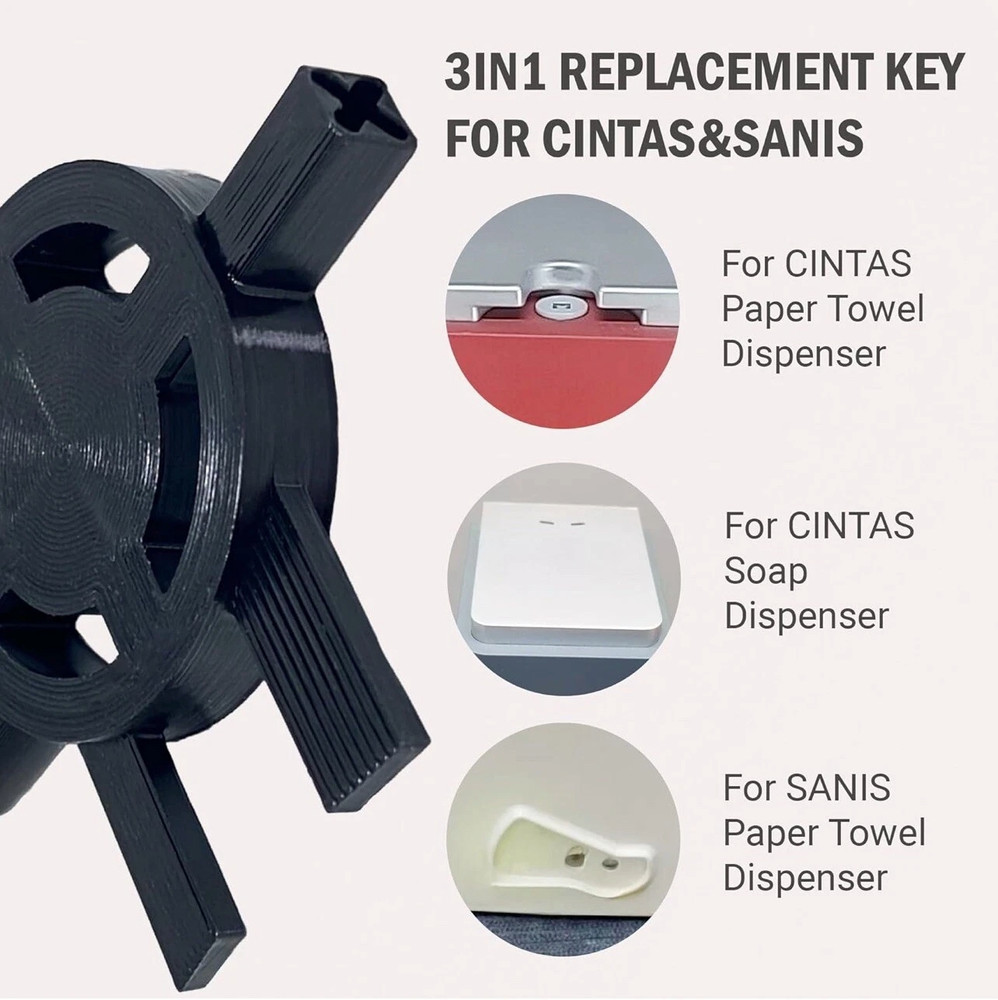Replacement Cintas Sanis | Paper Towel | Soap | Toilet Paper | Dispenser Key