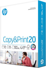 HP 8.5×11 Printer Paper, 20 lb, 500 Sheets, 92 Bright, FSC Certified
