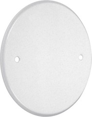 4-Inch Box Mount Round Blank Plate in White – Durable and Paintable