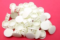 3/4″ Hole Nylon Locking Panel Plugs Black/White Dome Cover 15/16″ Top Width