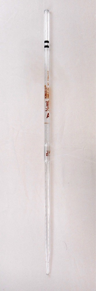 KIMAX-51 Glass Class A Bulb Reusable 1/2mL Volumetric Pipette Pipet 37004-510